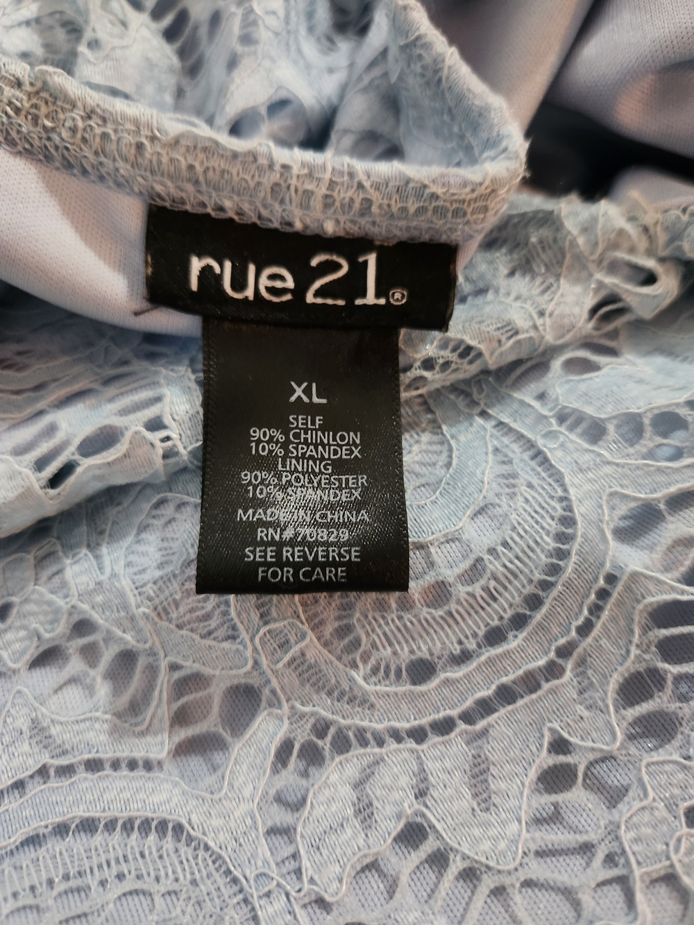 Rue21 Strapless Light Blue Lace Fit-and-Flare Dress - Picture 4 of 4